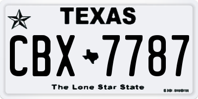 TX license plate CBX7787