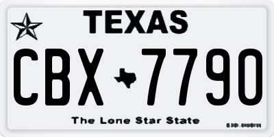 TX license plate CBX7790