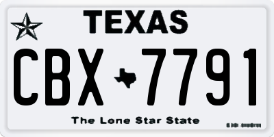 TX license plate CBX7791