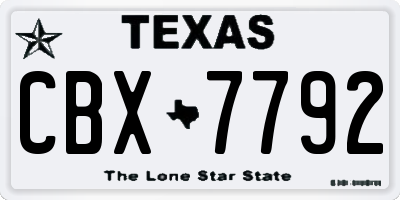 TX license plate CBX7792