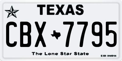 TX license plate CBX7795