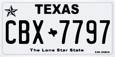 TX license plate CBX7797
