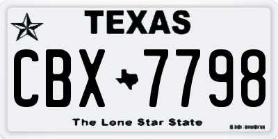 TX license plate CBX7798
