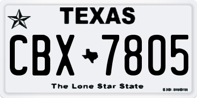 TX license plate CBX7805