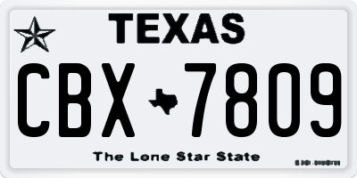 TX license plate CBX7809
