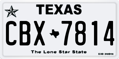 TX license plate CBX7814