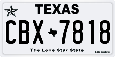 TX license plate CBX7818