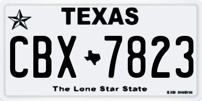 TX license plate CBX7823
