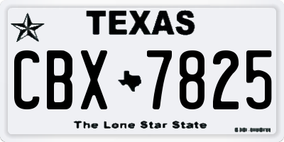 TX license plate CBX7825