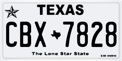 TX license plate CBX7828