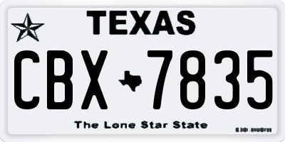 TX license plate CBX7835