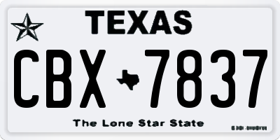TX license plate CBX7837