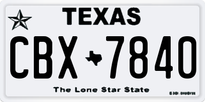 TX license plate CBX7840