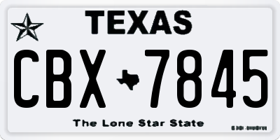 TX license plate CBX7845