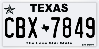 TX license plate CBX7849