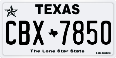 TX license plate CBX7850