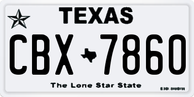 TX license plate CBX7860