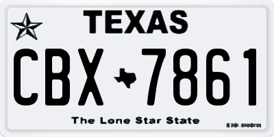 TX license plate CBX7861