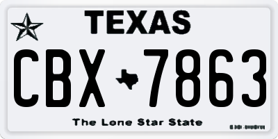 TX license plate CBX7863