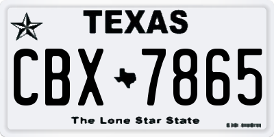 TX license plate CBX7865