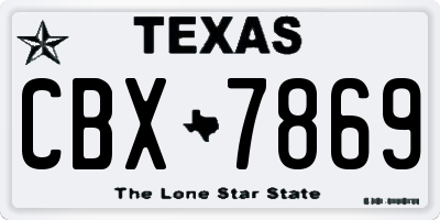 TX license plate CBX7869