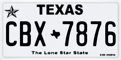 TX license plate CBX7876