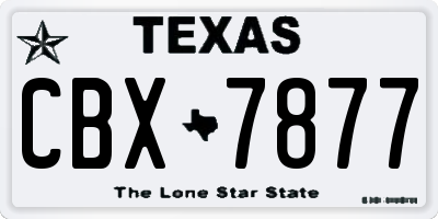 TX license plate CBX7877