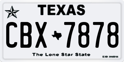 TX license plate CBX7878
