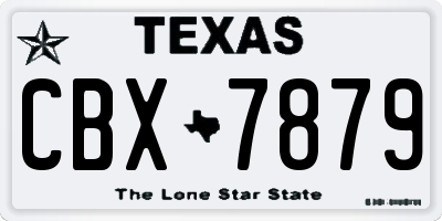 TX license plate CBX7879