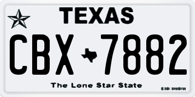 TX license plate CBX7882