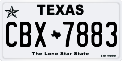 TX license plate CBX7883