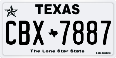 TX license plate CBX7887