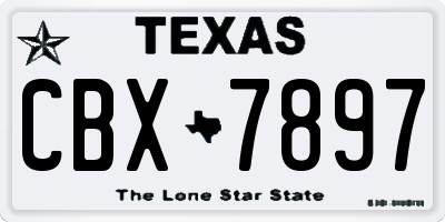 TX license plate CBX7897