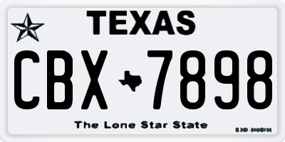 TX license plate CBX7898