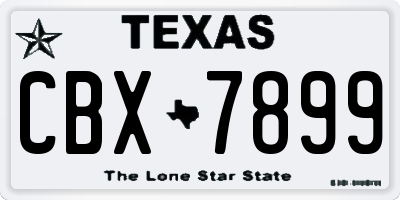 TX license plate CBX7899