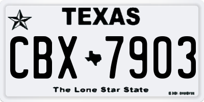 TX license plate CBX7903