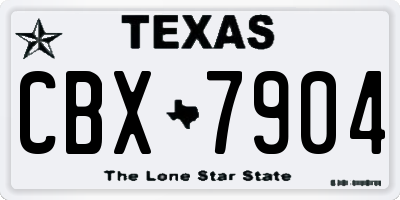 TX license plate CBX7904