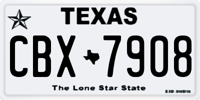 TX license plate CBX7908
