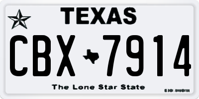TX license plate CBX7914