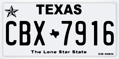 TX license plate CBX7916