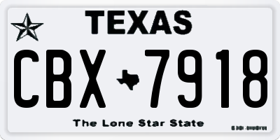 TX license plate CBX7918