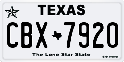 TX license plate CBX7920