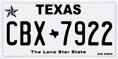 TX license plate CBX7922