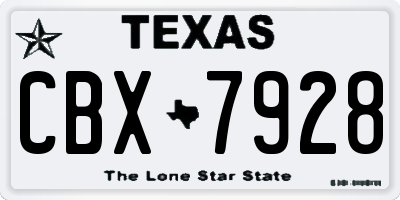 TX license plate CBX7928