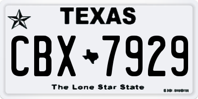 TX license plate CBX7929