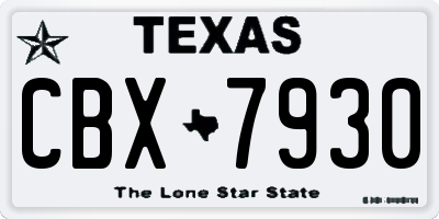 TX license plate CBX7930