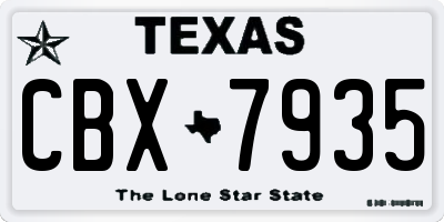TX license plate CBX7935