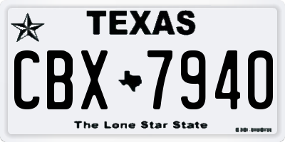 TX license plate CBX7940