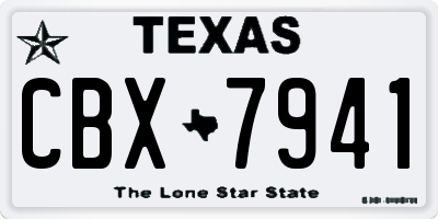 TX license plate CBX7941