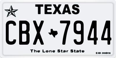 TX license plate CBX7944